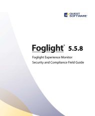 Foglight Experience Monitor Security and ... - Quest Software