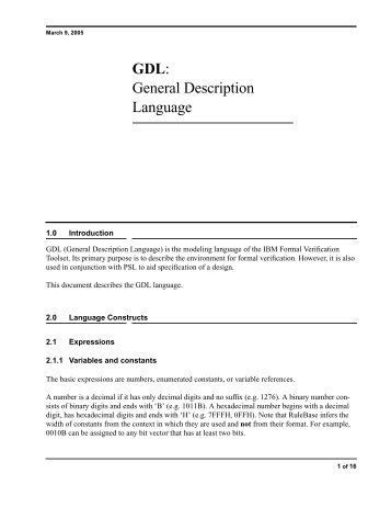 GDL: General Description Language - The IEEE Standards ...