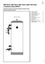SBP 200 E, SBP 400 E, SBP 700 E a SBP 700 E SOL s instalaÃnÃ ...