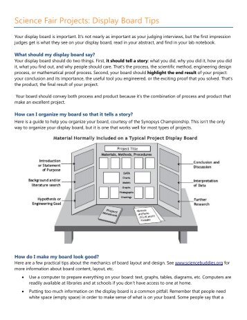 Display Board Tips - Central Utah Science & Engineering Fair