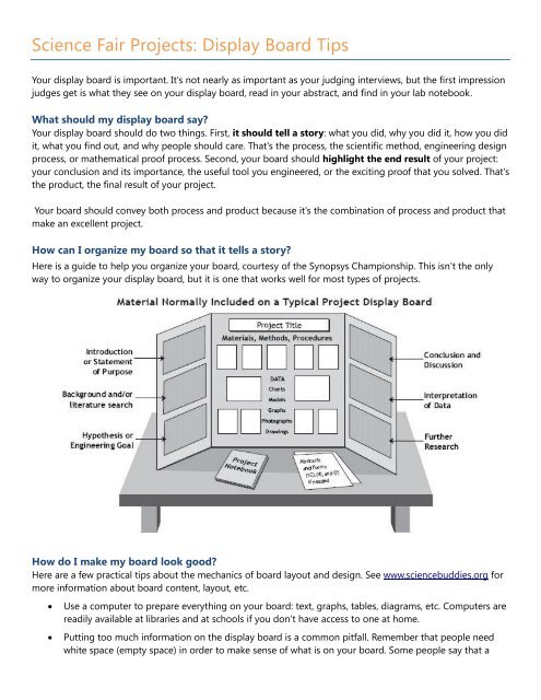 Display Board Tips - Central Utah Science & Engineering Fair