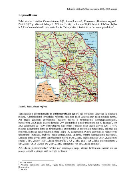 TALSU INTEGRĒTĀS ATTĪSTĪBAS PROGRAMMA 2008.-2014. - lv