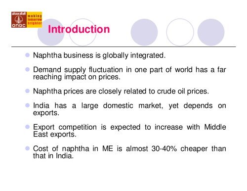 INDIA'S NAPHTHA TRADE OUTLOOK - CMT Conferences