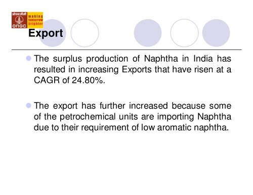 INDIA'S NAPHTHA TRADE OUTLOOK - CMT Conferences