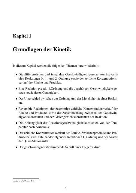 Grundlagen der Kinetik