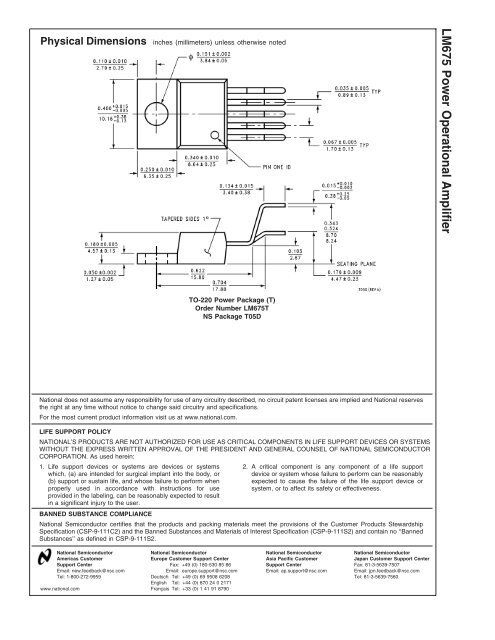 LM675 Power Operational Amplifier - LENS