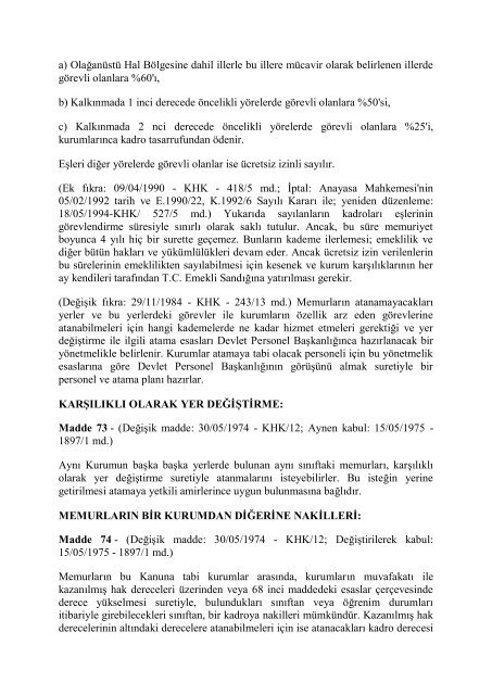 657 Sayılı Devlet Memurları Kanunu - Erciyes Üniversitesi Tıp ...