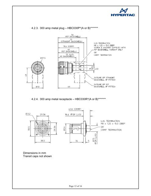 HBC power connector Product description â¢ Contact ... - Hypertac