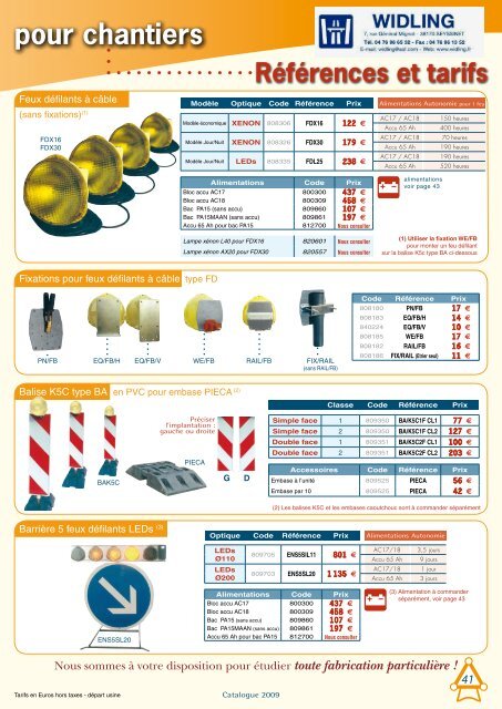 Feux tricolores ALIMENTATION - widling