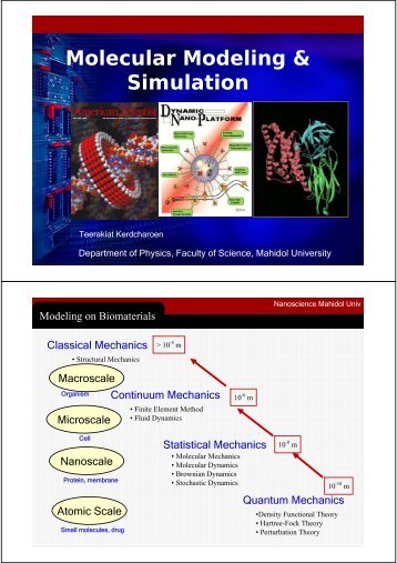 Molecular Modeling & Simulation - Nano Mahidol - Mahidol University