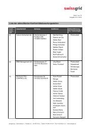 Liste der akkreditierten Konformitätsbewertungsstellen - Swissgrid