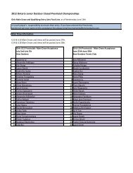 2012 Ontario Junior Outdoor Closed Provincial Championships