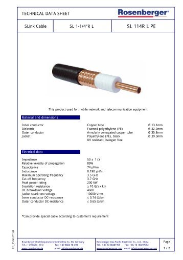 SL 114R L PE - Rosenberger