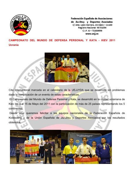 Memoria FEAJJYDA 2011 - FederaciÃ³n EspaÃ±ola A. de Jiu Jitsu y DA