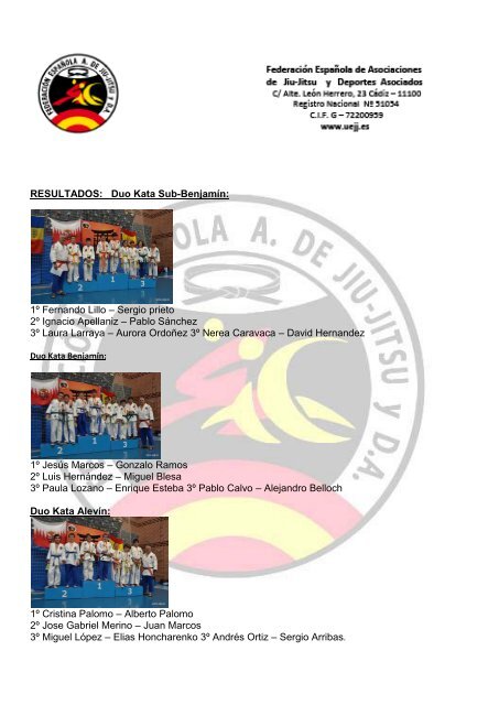 Memoria FEAJJYDA 2011 - FederaciÃ³n EspaÃ±ola A. de Jiu Jitsu y DA