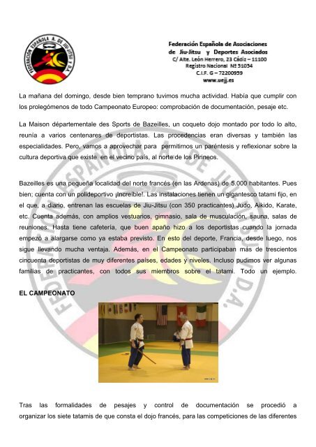 Memoria FEAJJYDA 2011 - FederaciÃ³n EspaÃ±ola A. de Jiu Jitsu y DA