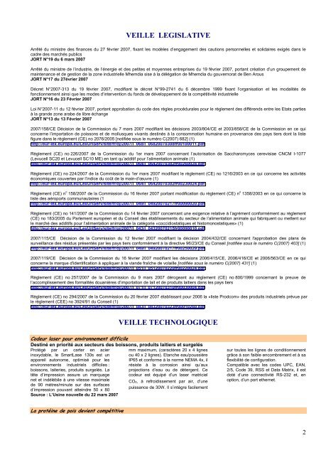 Secteur : Industries Agroalimentaires - Tunisian Industry Portal