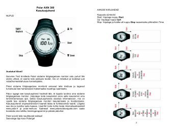 Polar AXN 300 Kasutusjuhend - koduleht.net engine