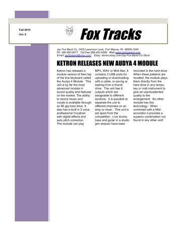 FoxTracks - The Jay Fox Band Co.