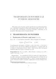 TRASFORMATA DI FOURIER E LE FUNZIONI ARMONICHE