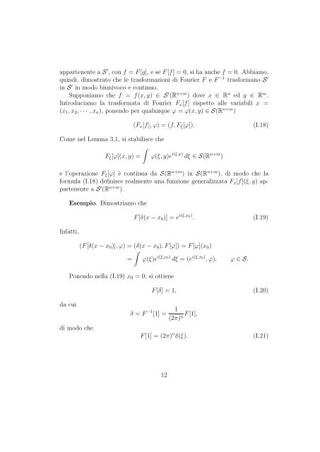 TRASFORMATA DI FOURIER E LE FUNZIONI ARMONICHE