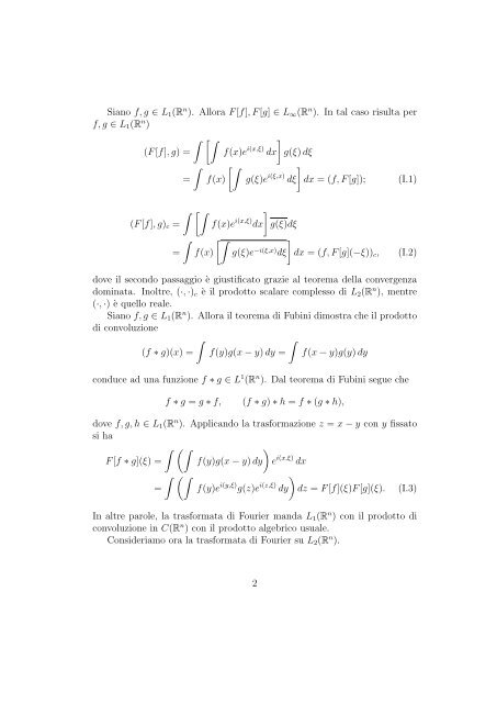 TRASFORMATA DI FOURIER E LE FUNZIONI ARMONICHE