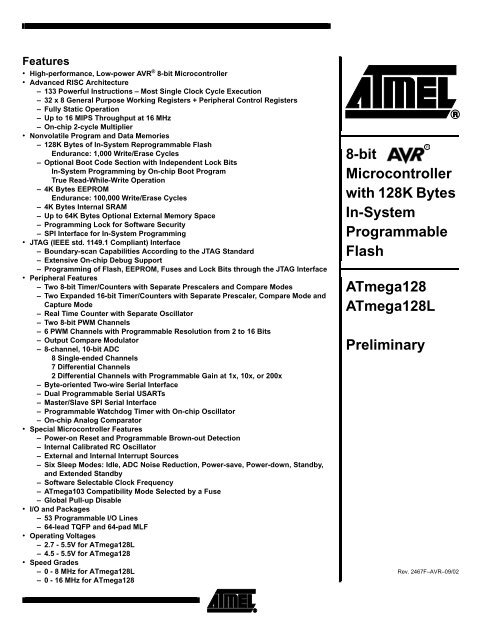 ATmega128(L) Preliminary - AVRcard