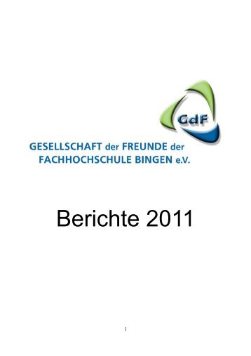 Bericht - Gesellschaft der Freunde der FH Bingen