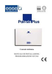 Manuale Polaris Plus - Esse-ti Telecomunicazioni