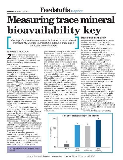Measuring trace mineral bioavailability key - The Poultry Site