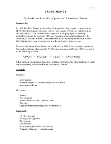 Synthesis of Urea from Silver Cyanate and Ammonium Chloride