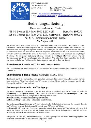 GS 80 Beamer II 3-fach LED Aug 11 - FWT Schulz