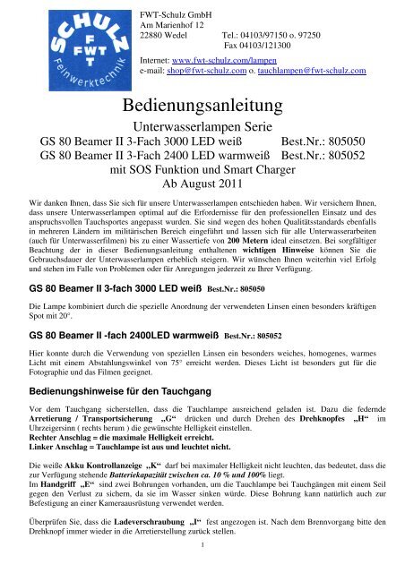 GS 80 Beamer II 3-fach LED Aug 11 - FWT Schulz