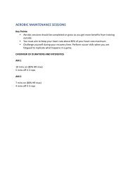 AEROBIC MAINTENANCE SESSIONS - MKA Boy's Soccer