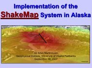 Implementation of the ShakeMap System in Alaska