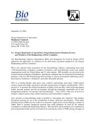Read the letter. - Biotechnology Industry Organization