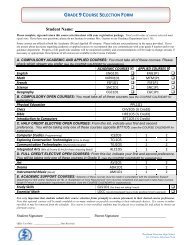 grade 9 course selection form - Woodland Christian High School