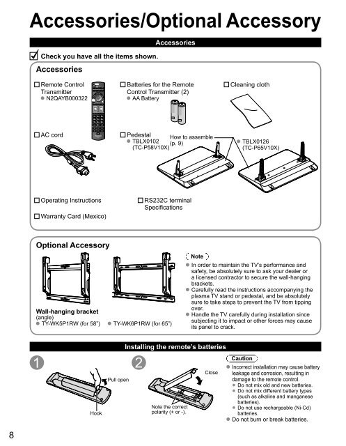 MANUAL DE USUARIO TC-P58V10X(es) - Panasonic