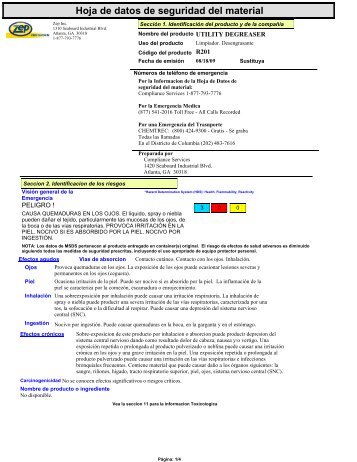 Hoja de datos de seguridad del material - Zep Professional