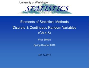 Discrete & Continuous Random Variables - Statistics