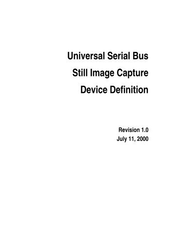 USB Still Image Capture Device Definition - USB.org