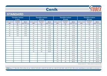 TUBEX cenik cervenec 2009.indd - Genova Bohemia sro