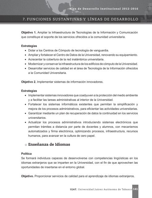 Plan de Desarrollo Institucional 2012-2016 - Universidad JuÃ¡rez ...