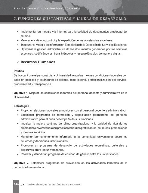 Plan de Desarrollo Institucional 2012-2016 - Universidad JuÃ¡rez ...
