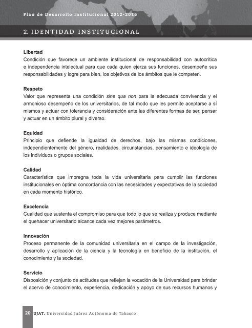 Plan de Desarrollo Institucional 2012-2016 - Universidad JuÃ¡rez ...