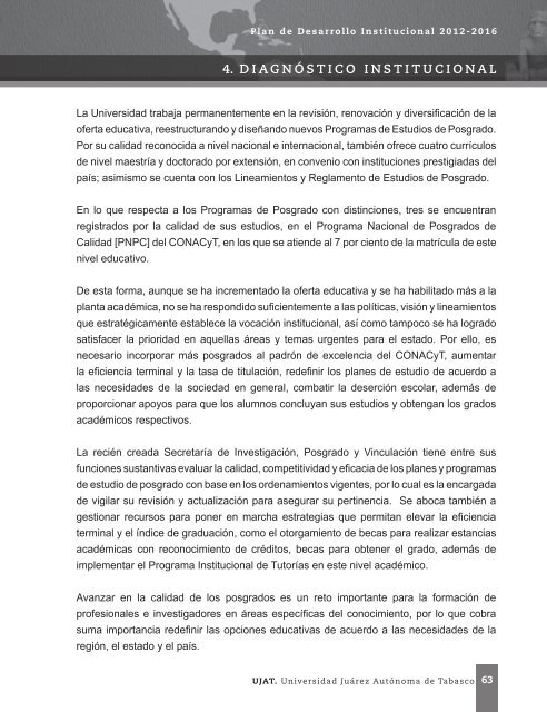Plan de Desarrollo Institucional 2012-2016 - Universidad JuÃ¡rez ...