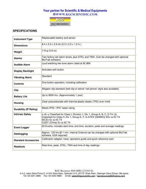 Portable Single Gas Detector ToxiPro & Toxi Ltd - KGC Resources ...