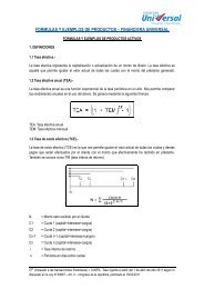 formulas y ejemplos de productos â financiera universal