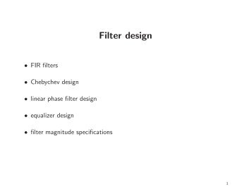 Filter design and equalization - MIT OpenCourseWare