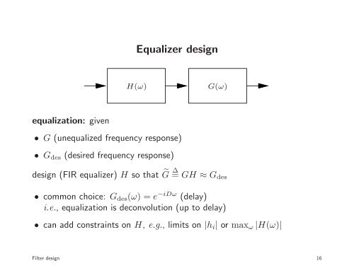 Filter design and equalization - MIT OpenCourseWare